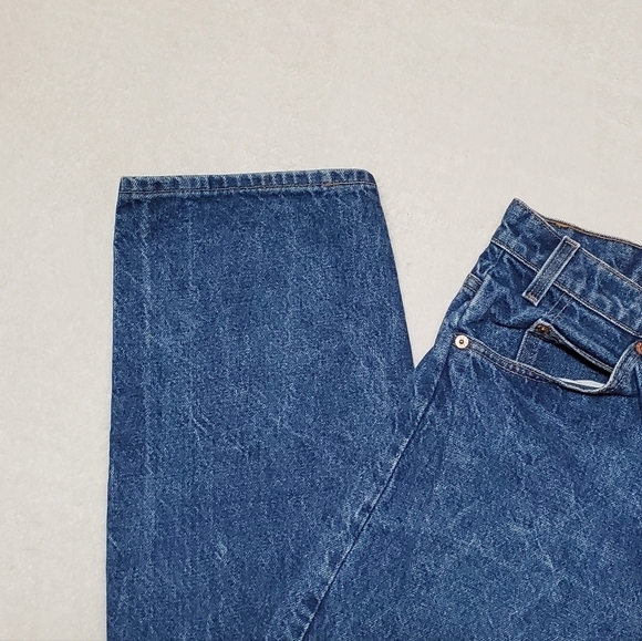 VINTAGE Levi's 505 Orange Tab Dark Wash Stone Wash Regular Fit Straight Leg Jean - Picture 5 of 11